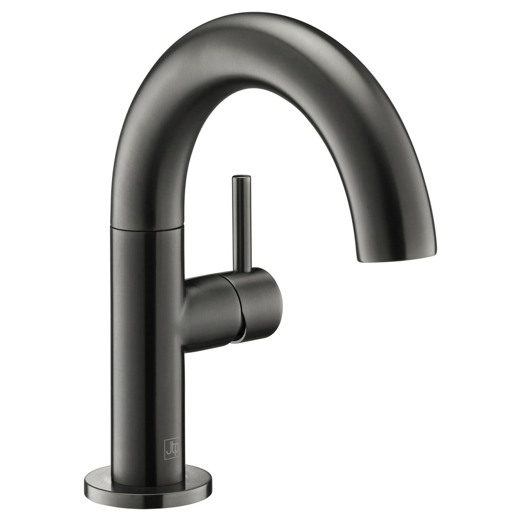 Bubly Vellum Side Lever Basin Mixer Tap Brushed Black Brass Lever Deck Mounted