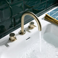 Bubly Vellum 3 Hole Deck Mounted Basin Mixer Tap Brushed Brass Brass Lever