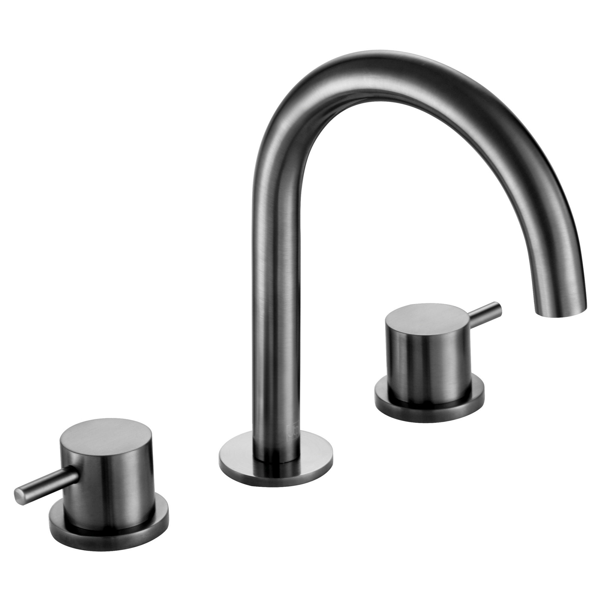 Bubly Vellum 3 Hole Deck Mounted Basin Mixer Tap Brushed Black Brass Lever