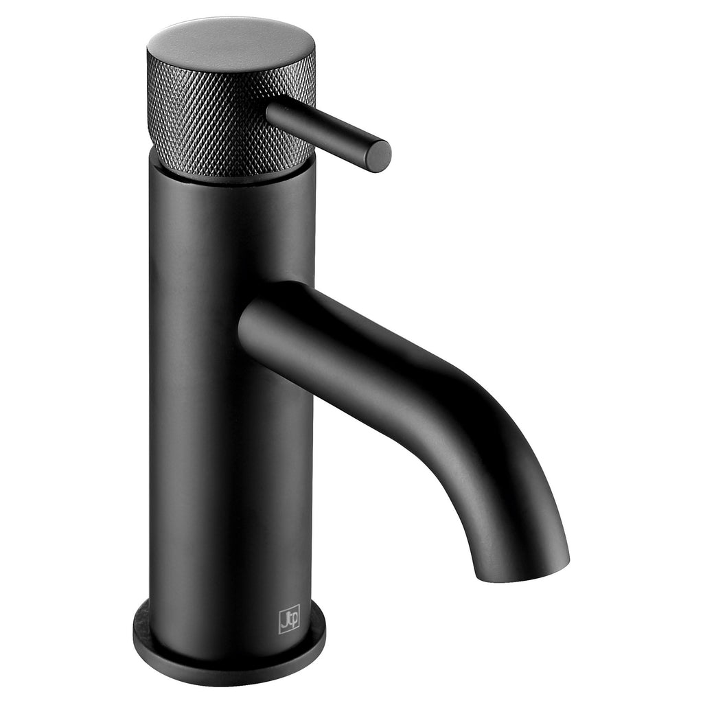 Bubly Vellum Basin Mixer Tap Designer Handle Matt Black Brass Lever Deck Mounted