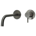 Vellum Wall Mounted Lever Basin Mixer Tap Brass Brushed Black 250mm Slim Spout