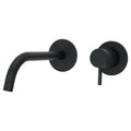 Vellum Wall Mounted Lever Basin Mixer Tap Brass Matt Black 250mm Designer Handle
