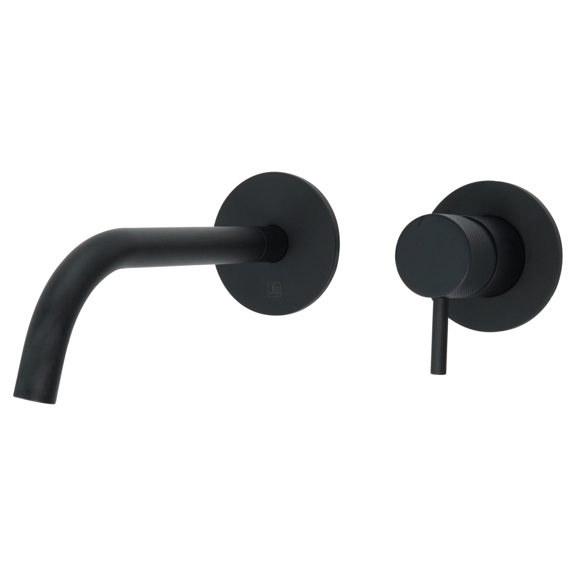 Vellum Wall Mounted Lever Basin Mixer Tap Brass Matt Black 250mm Designer Handle