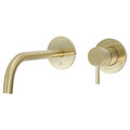 Vellum Wall Mounted Lever Basin Mixer Tap Brass Brushed Brass 250mm Reach