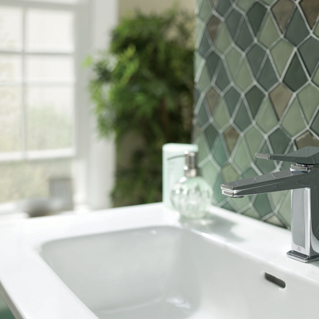 Axis Deck Mounted Lever Basin Mixer Tap Brass Chrome