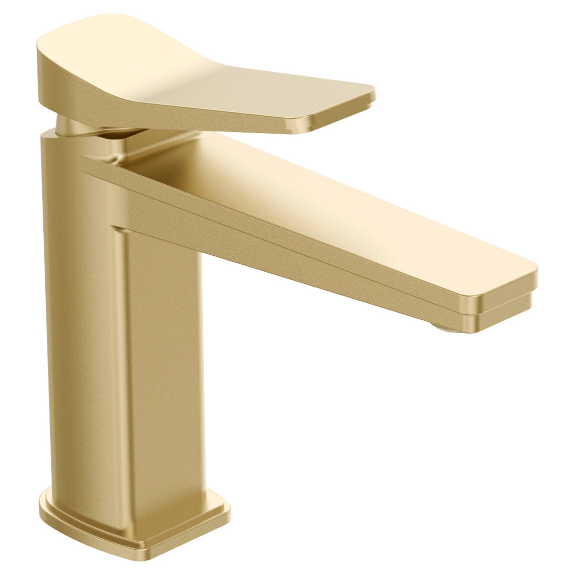 Axis Deck Mounted Lever Basin Mixer Tap Brass Brushed Brass