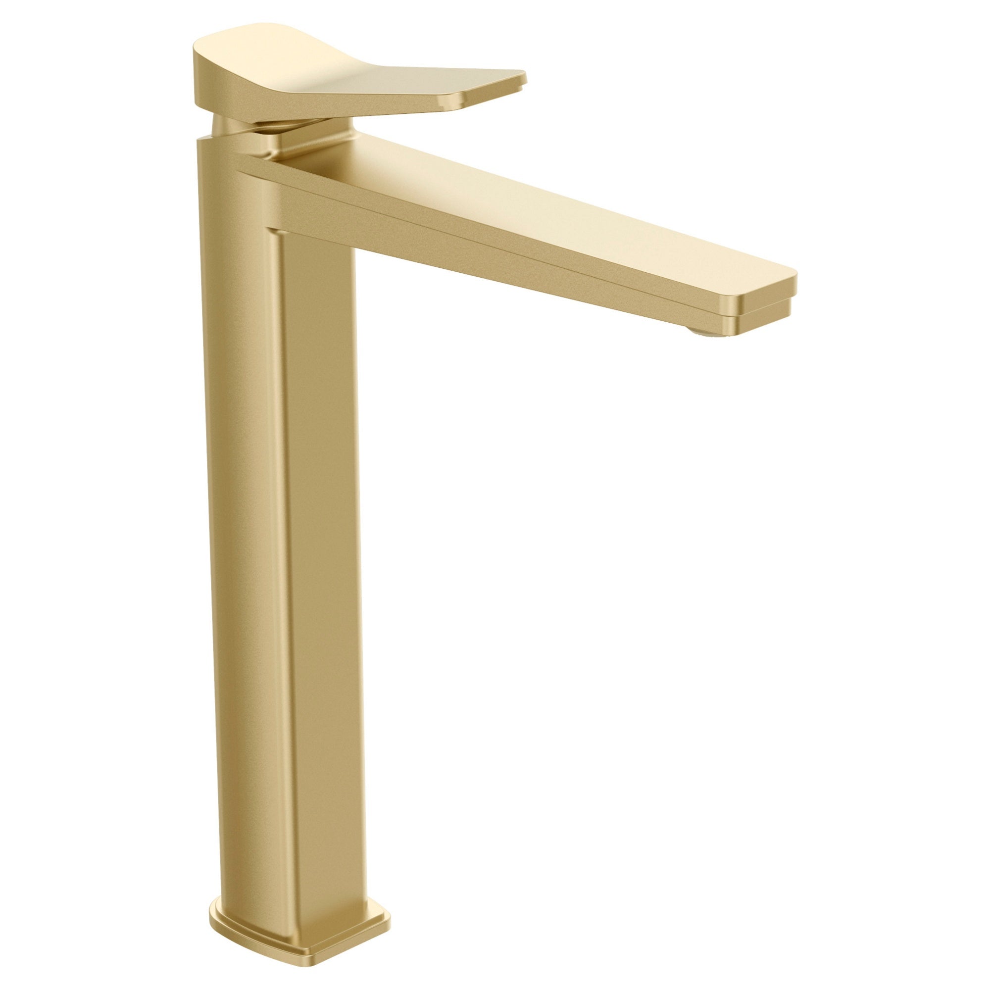 Axis Tall Deck Mounted Lever Basin Mixer Tap Brass Brushed Brass
