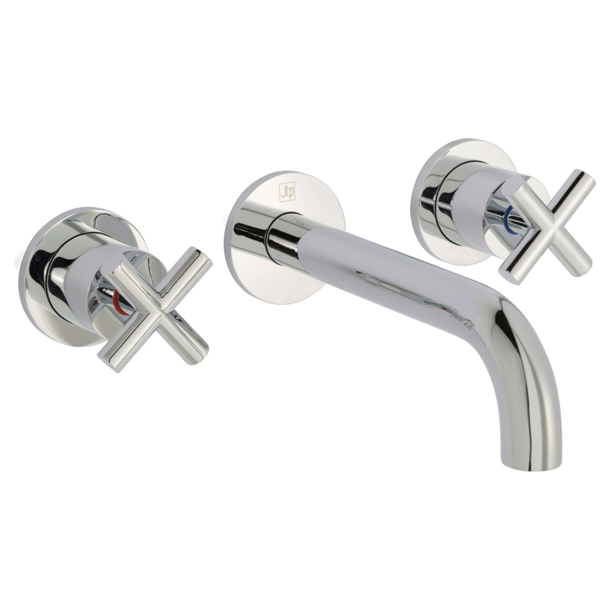 Aura 3 Hole Wall Mounted Crosshead Basin Mixer Tap Brass Chrome