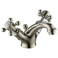 Mayfair Crosshead Basin Mixer Tap With Pop Up Waste Nickel Deck Mounted