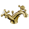 Mayfair Crosshead Basin Mixer Tap With Pop Up Waste Antique Brass Deck Mounted