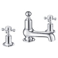 Mayfair 3 Hole Deck Mounted Crosshead Basin Mixer Tap Chrome Brass