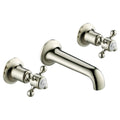 Mayfair 3 Hole Wall Mounted Crosshead Basin Mixer Tap Nickel Brass
