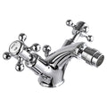 Bubly Mayfair Crosshead Bidet Mixer Tap With Pop Up Waste Chrome Brass Deck