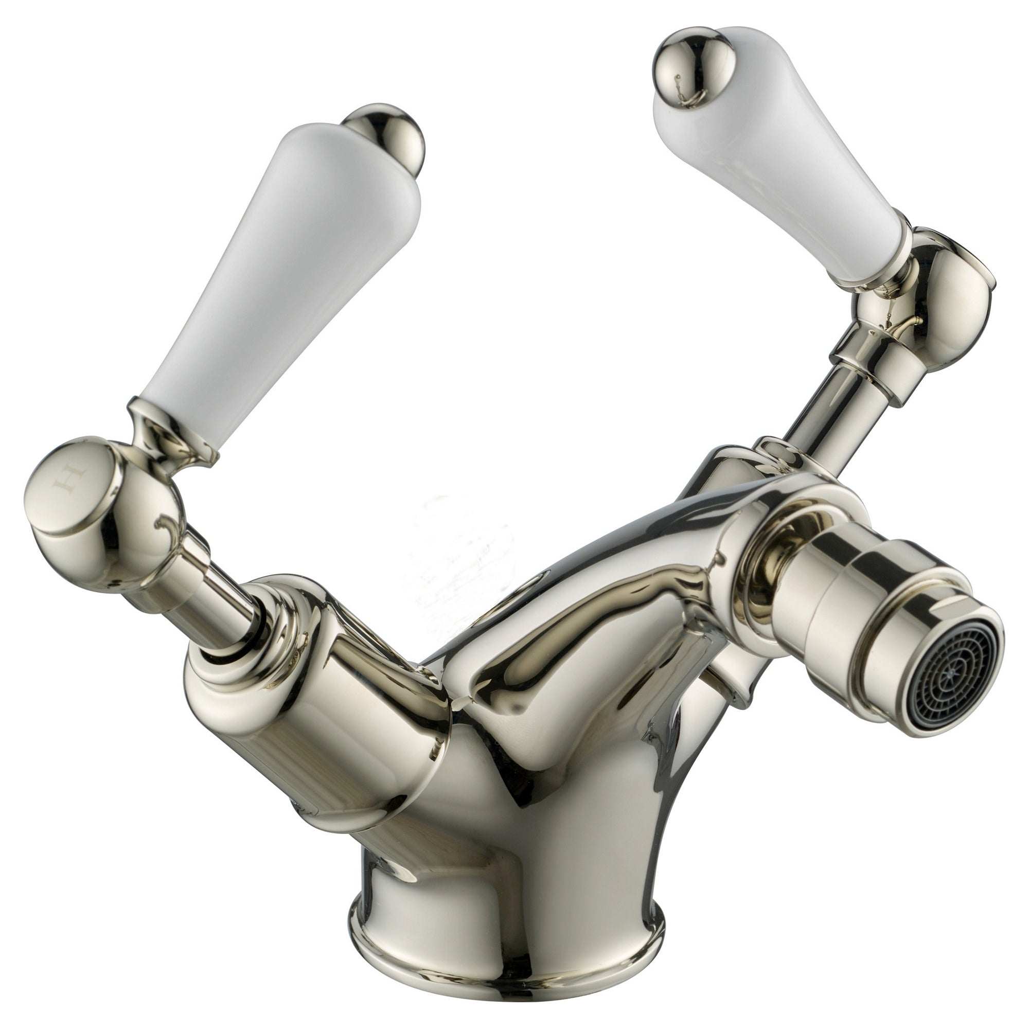 Bubly Mayfair Lever Handle Bidet Mixer Tap With Pop Up Waste Chrome Brass Deck