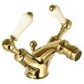 Bubly Mayfair Lever Handle Bidet Mixer Tap With Pop Up Waste Light Gold Brass Deck