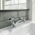 Bubly Mayfair Pinch Basin Mixer Tap With Pop Up Waste Matt Black Brass Deck