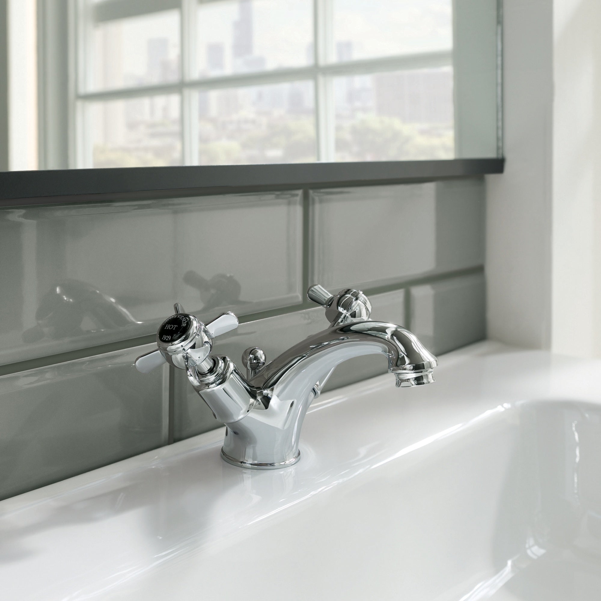Bubly Mayfair Pinch Basin Mixer Tap With Pop Up Waste Matt Black Brass Deck