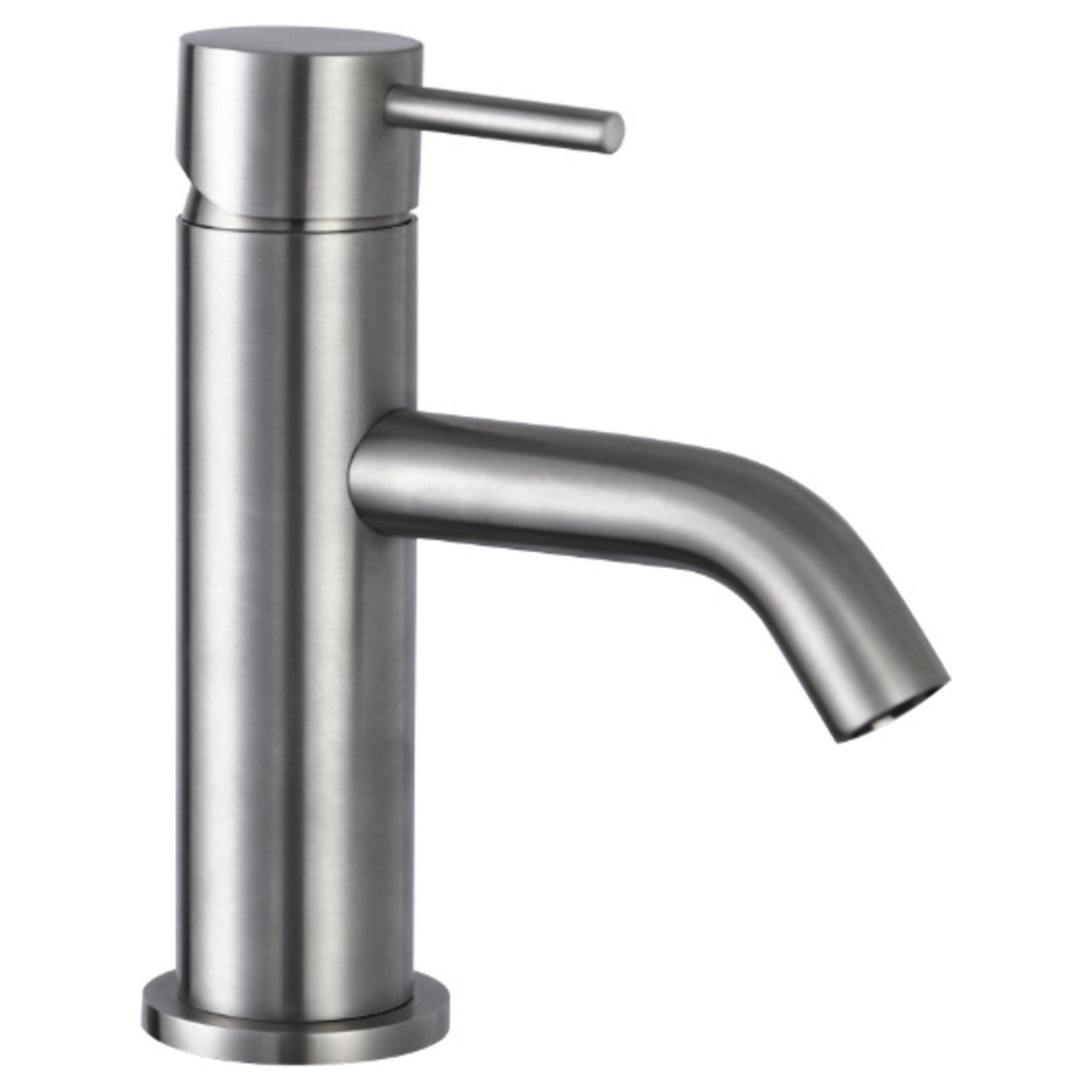 Bubly Stark Basin Mixer Tap Without Waste Stainless Steel Lever Deck Mounted