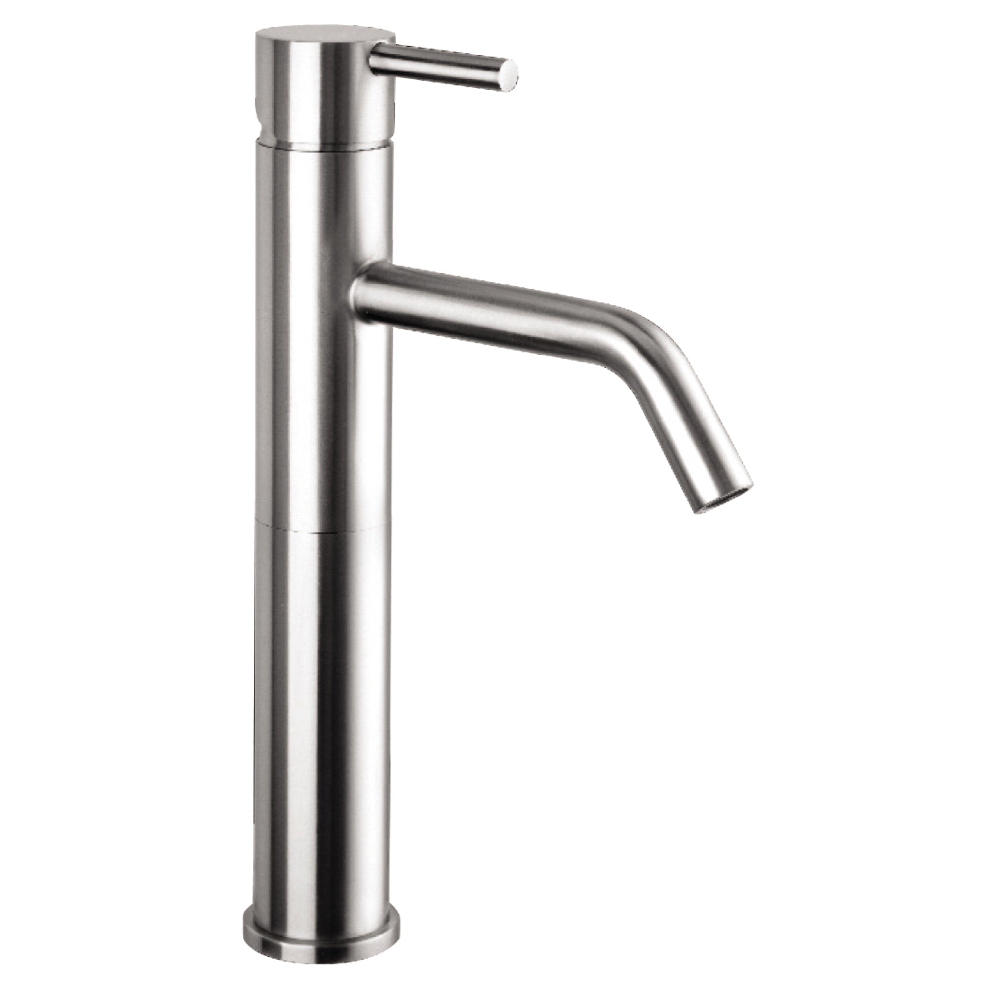 Bubly Stark Tall Basin Mixer Tap Stainless Steel Lever Deck Mounted