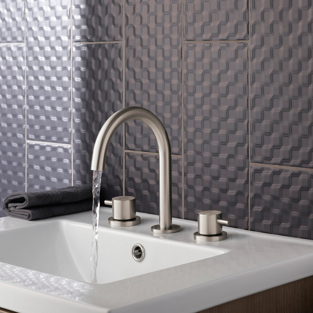 Bubly Stark 3 Hole Deck Mounted Basin Mixer Tap Stainless Steel Lever