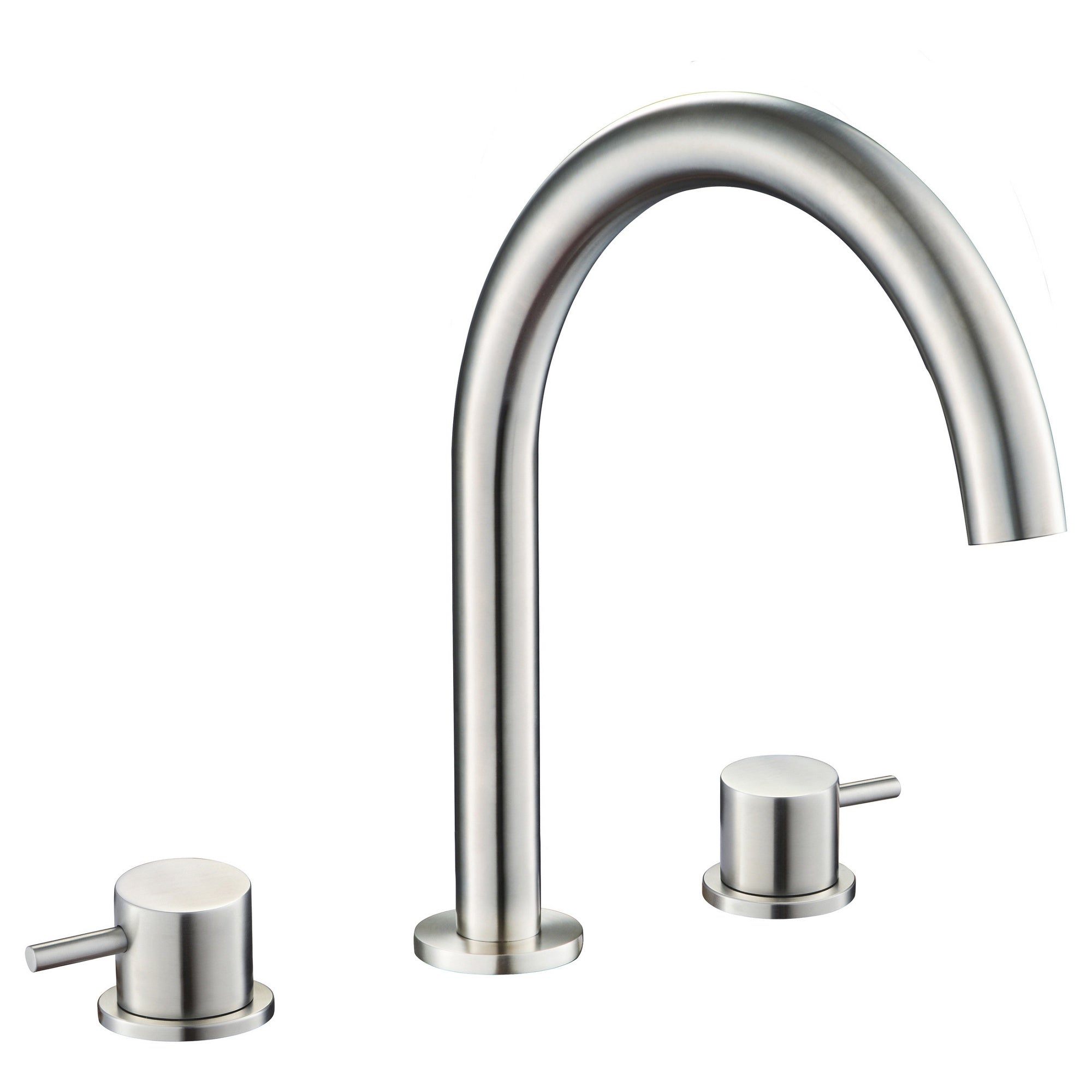 Bubly Stark 3 Hole Deck Mounted Basin Mixer Tap Stainless Steel Lever