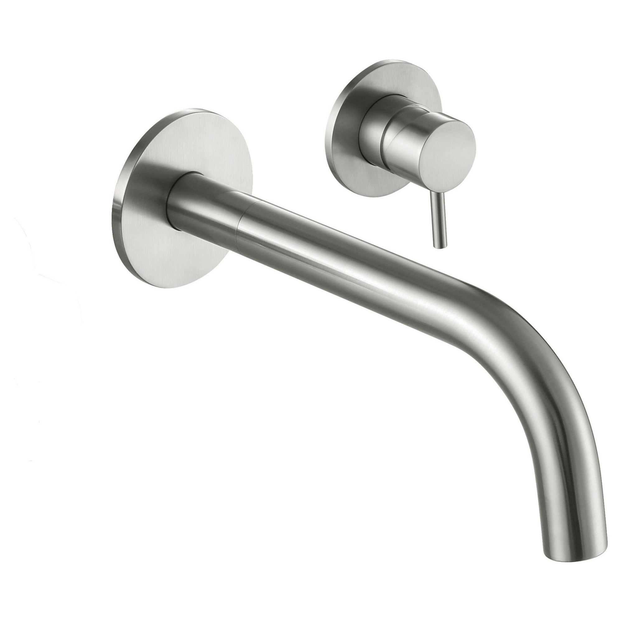 Bubly Stark 2 Hole Wall Mounted Basin Mixer Tap Stainless Steel Lever