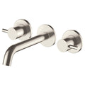 Bubly Stark 3 Hole Wall Mounted Basin Mixer Tap Stainless Steel Lever