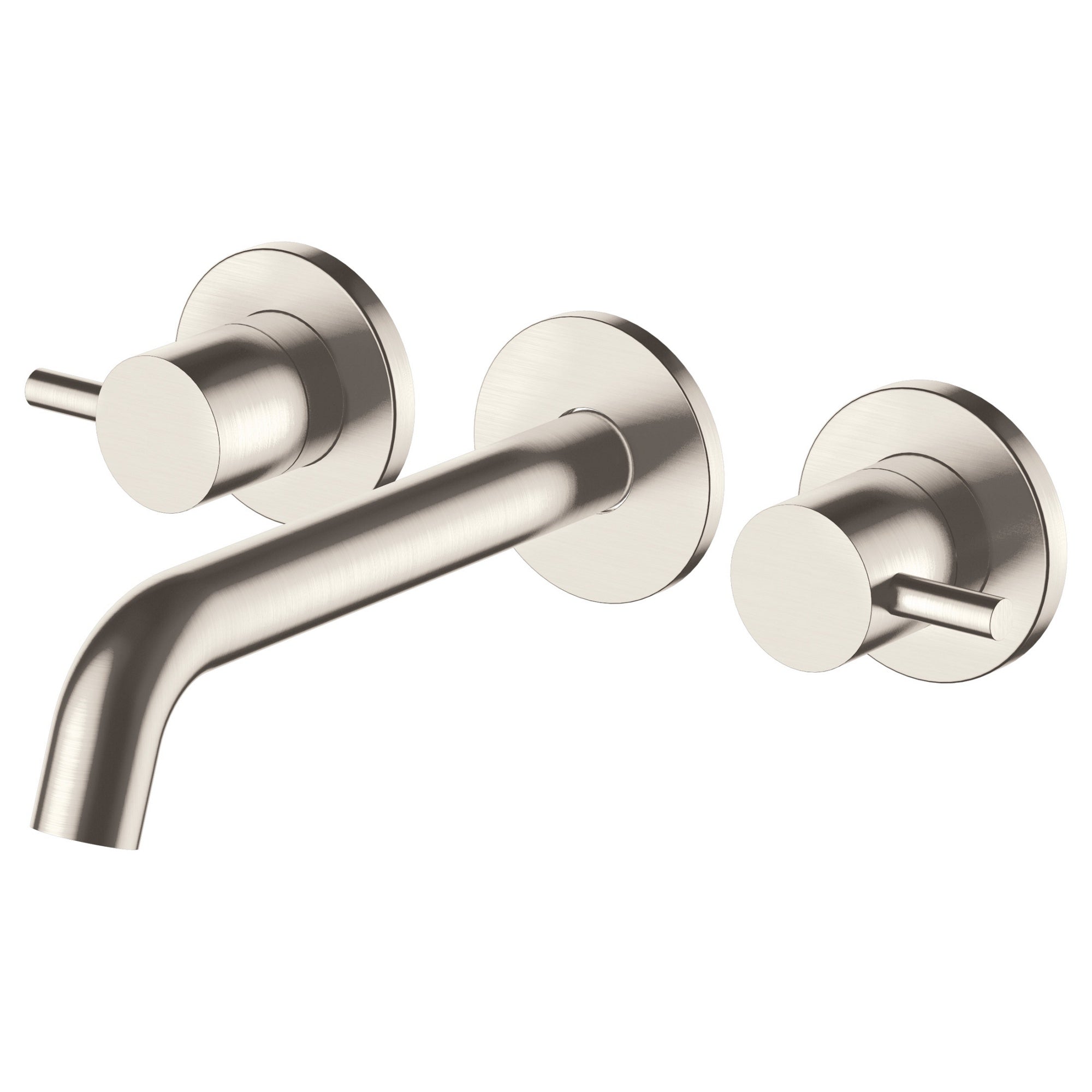 Bubly Stark 3 Hole Wall Mounted Basin Mixer Tap Stainless Steel Lever