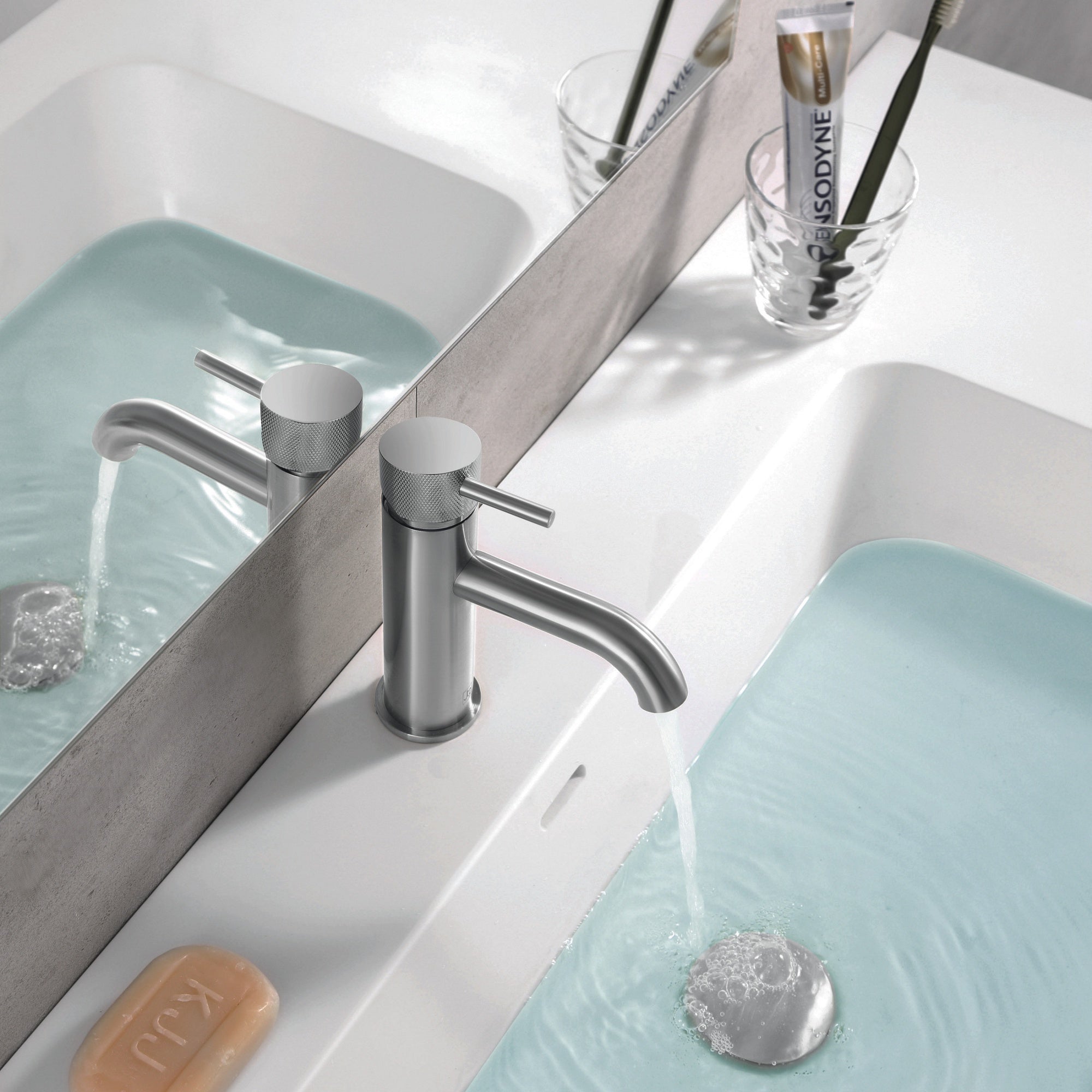 Bubly Arno Basin Mixer Tap Without Pop-up Waste Chrome Brass Lever Deck