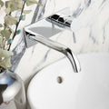 Bubly Arno Wall Mounted Basin Mixer Tap With Back Plate Chrome Brass Lever