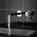 Bubly Arno Wall Mounted Basin Mixer Tap With Spout Chrome Brass Lever