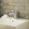 Bubly Elias Deck Mounted Basin Mixer Tap Brass Chrome Lever Deck