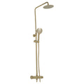Vera 2 Outlets Thermostatic Bar Valve Shower Kit Knob Brass Wall Brushed Brass