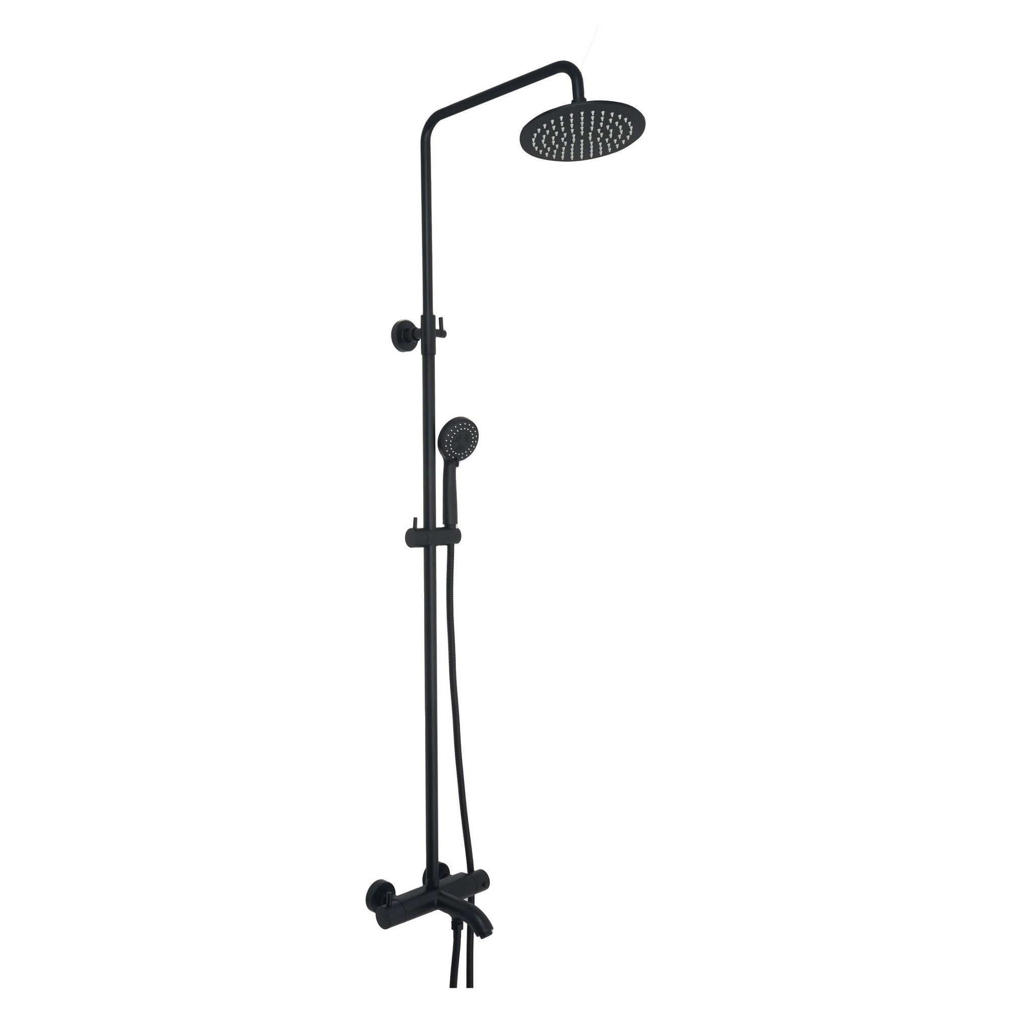 Vera 3 Outlets Thermostatic Bar Valve Shower Kit Lever Brass Wall Matt Black