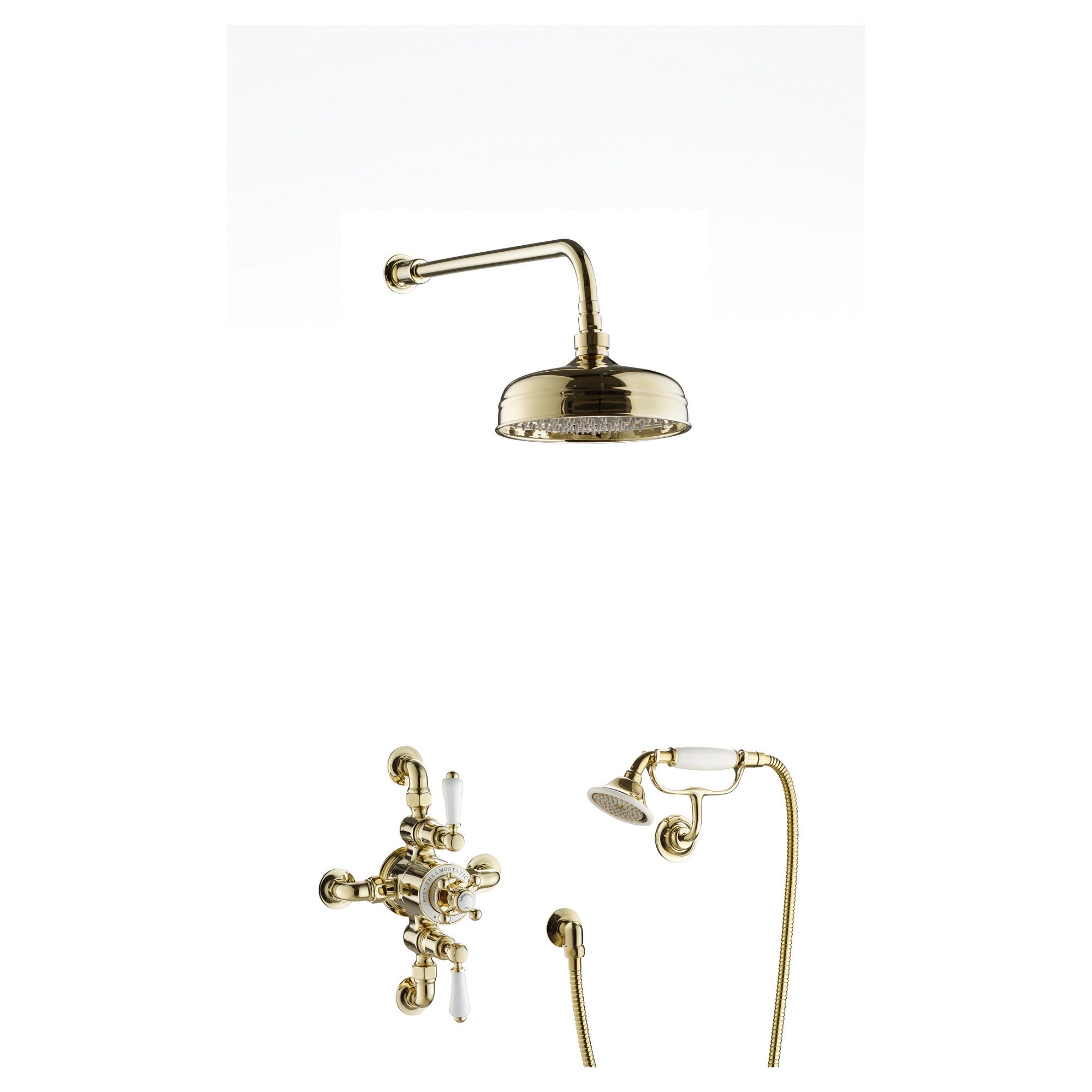 Heritage 2 Outlet Exposed Thermostatic Shower Valve Shower Kit Brass Antique Brass