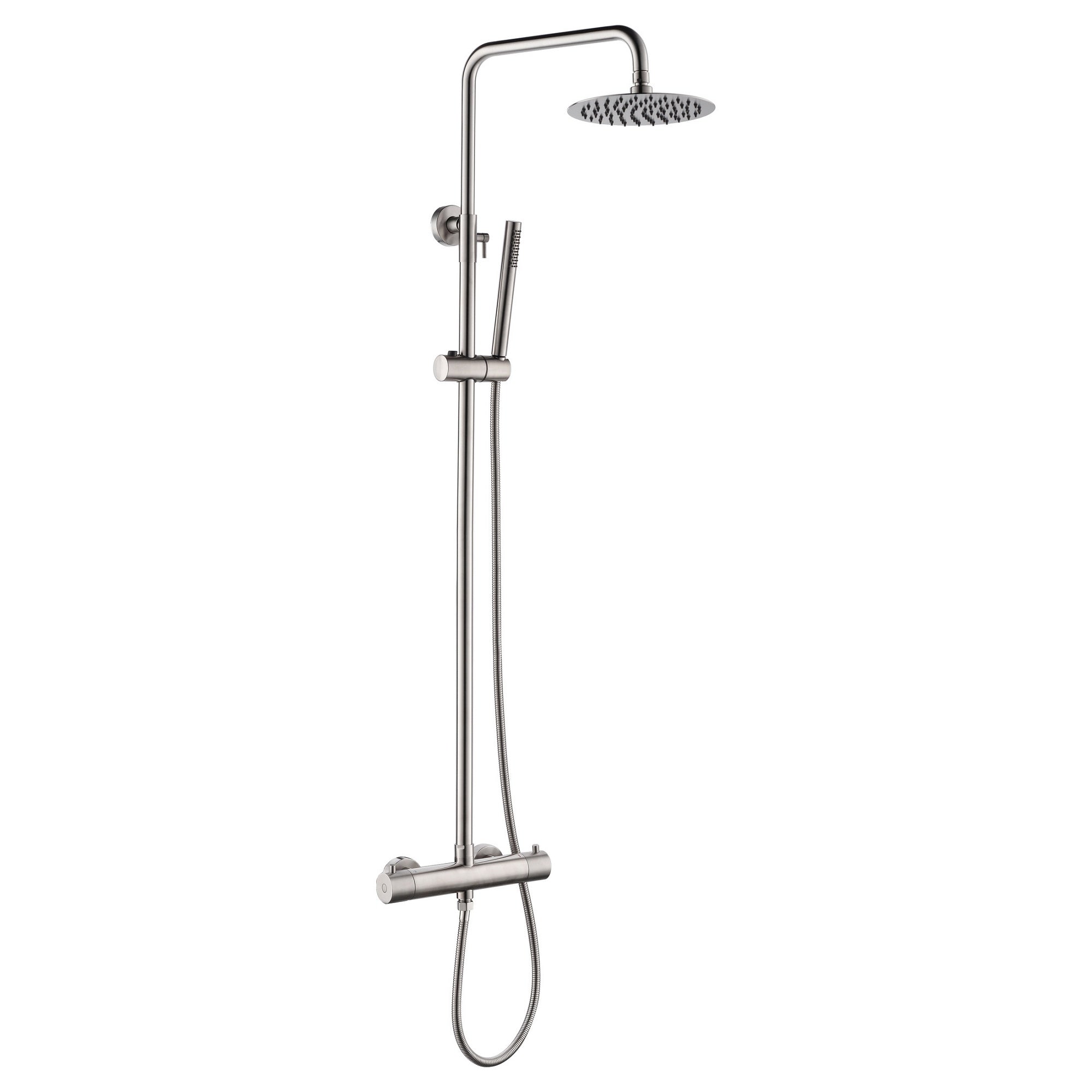 Stellar 2 Outlets Thermostatic Bar Mixer Shower Kit Lever Wall Stainless Steel