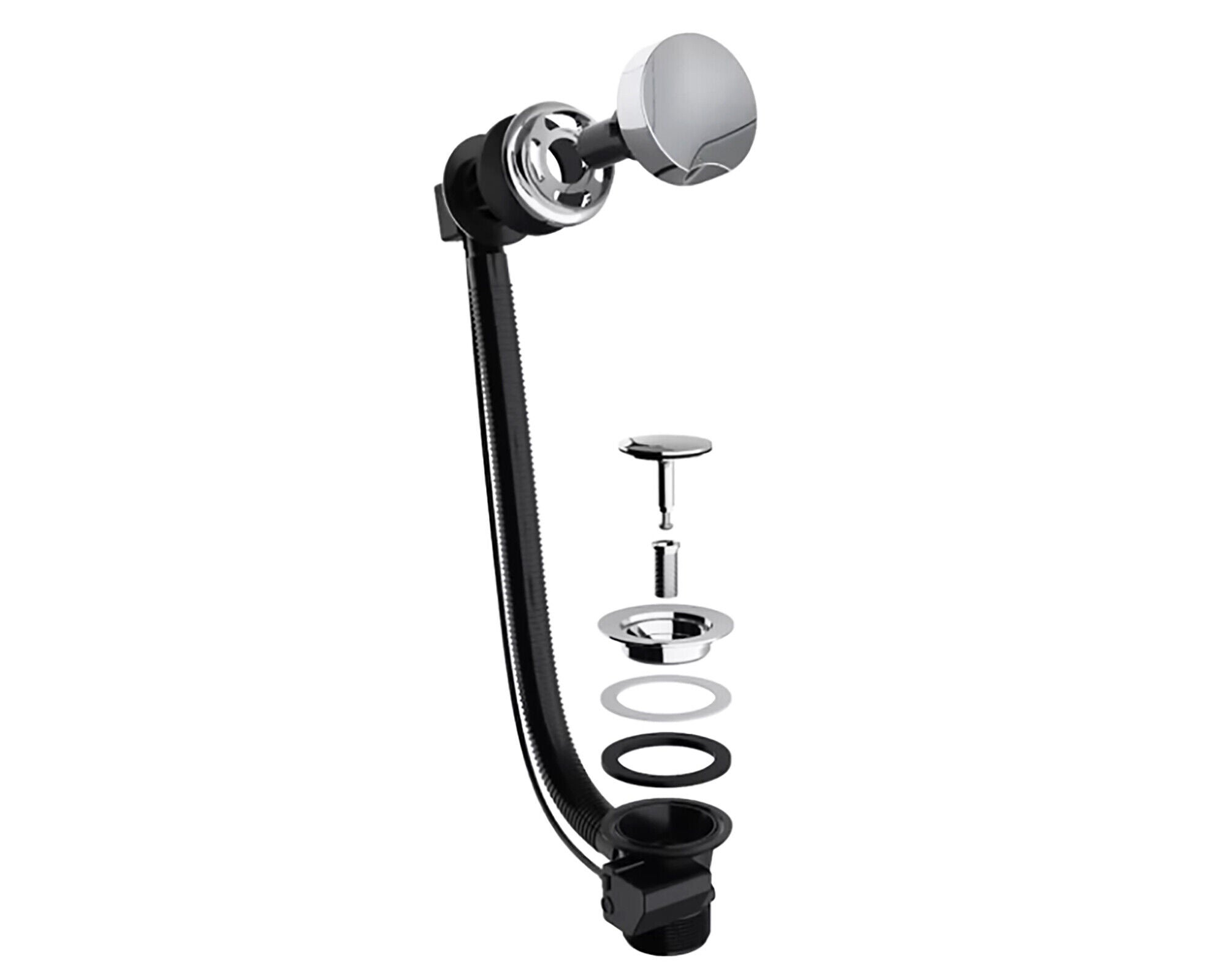 Bath Waste Combination Plug 40mm 1.5" Overflow Pop Up Trap (Chrome Silver)