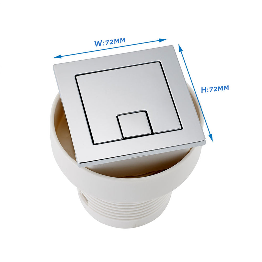 Square Toilet Cistern Push Button Dual Air Pneumatic Flush Chrome Bathroom