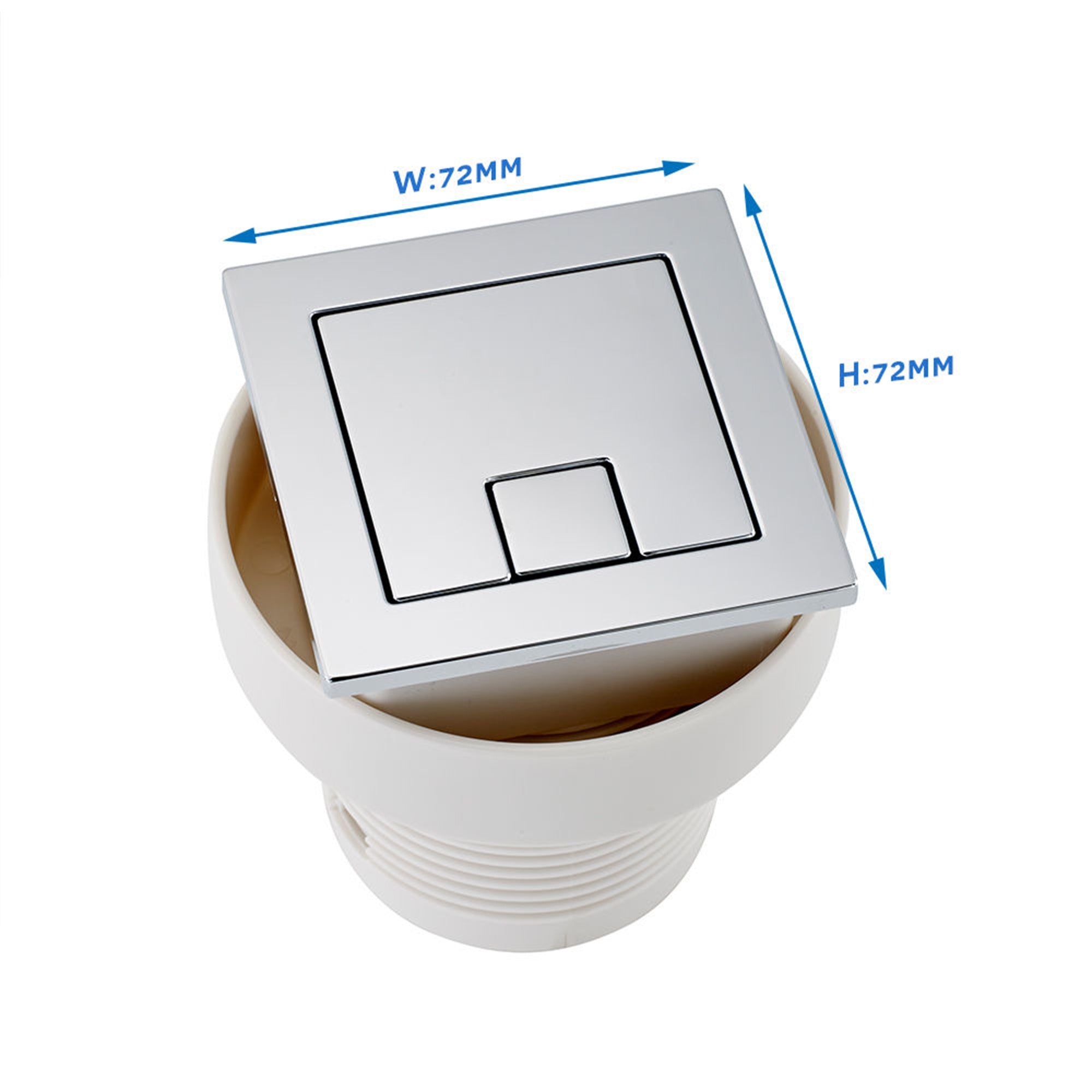 Square Toilet Cistern Push Button Dual Air Pneumatic Flush Chrome Bathroom