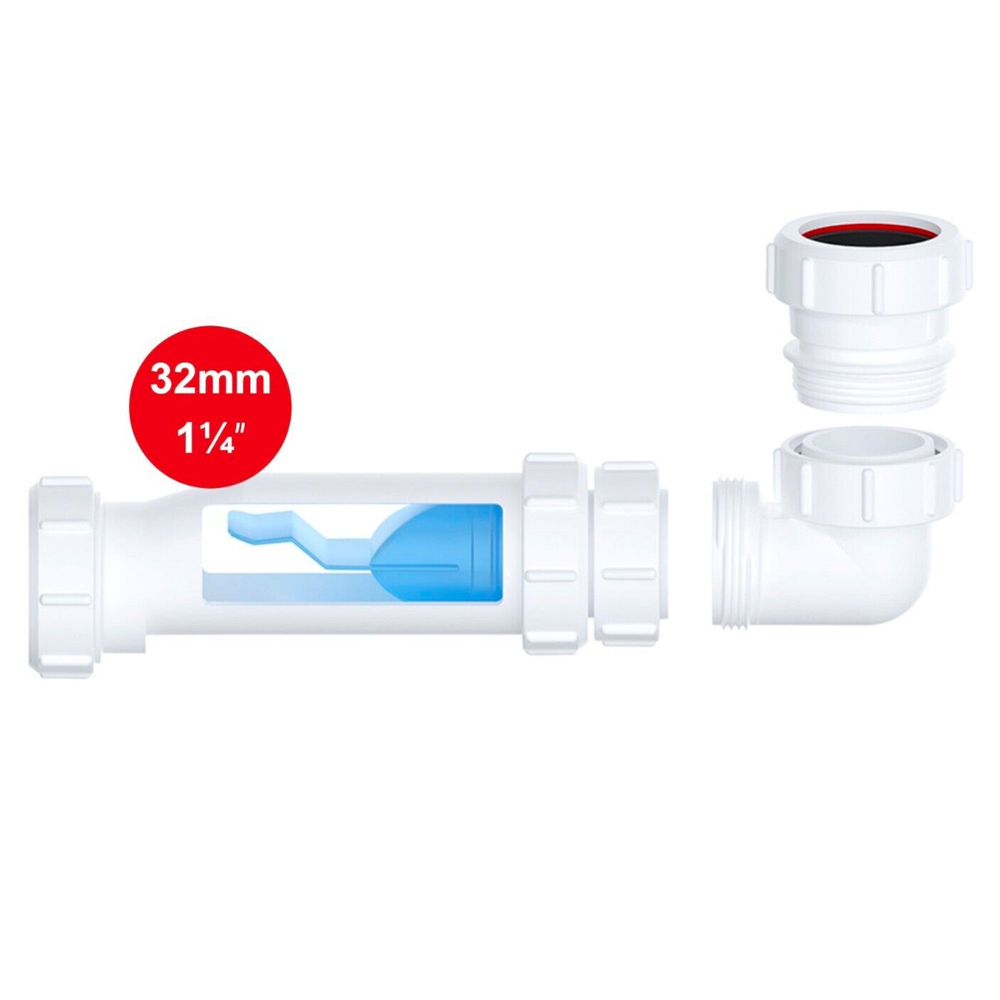 Viva Universal Self-Sealing Waste Valve Trap for Basin & Sink - 32mm