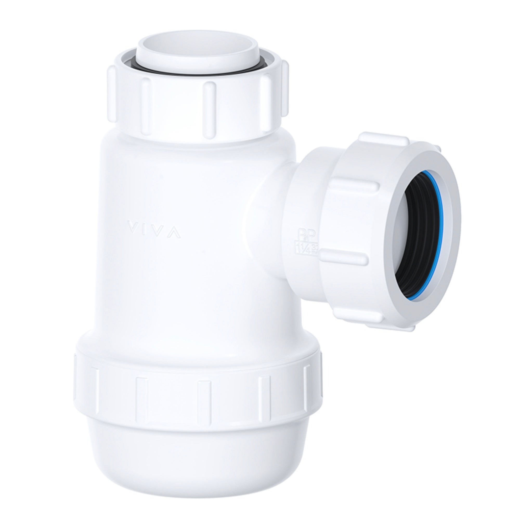 Viva Magna 32mm (1 1/4") Standard Bottle Trap with 38mm Water Seal for Bathroom Basins & Kitchen Sinks - Easy Clean Polypropylene