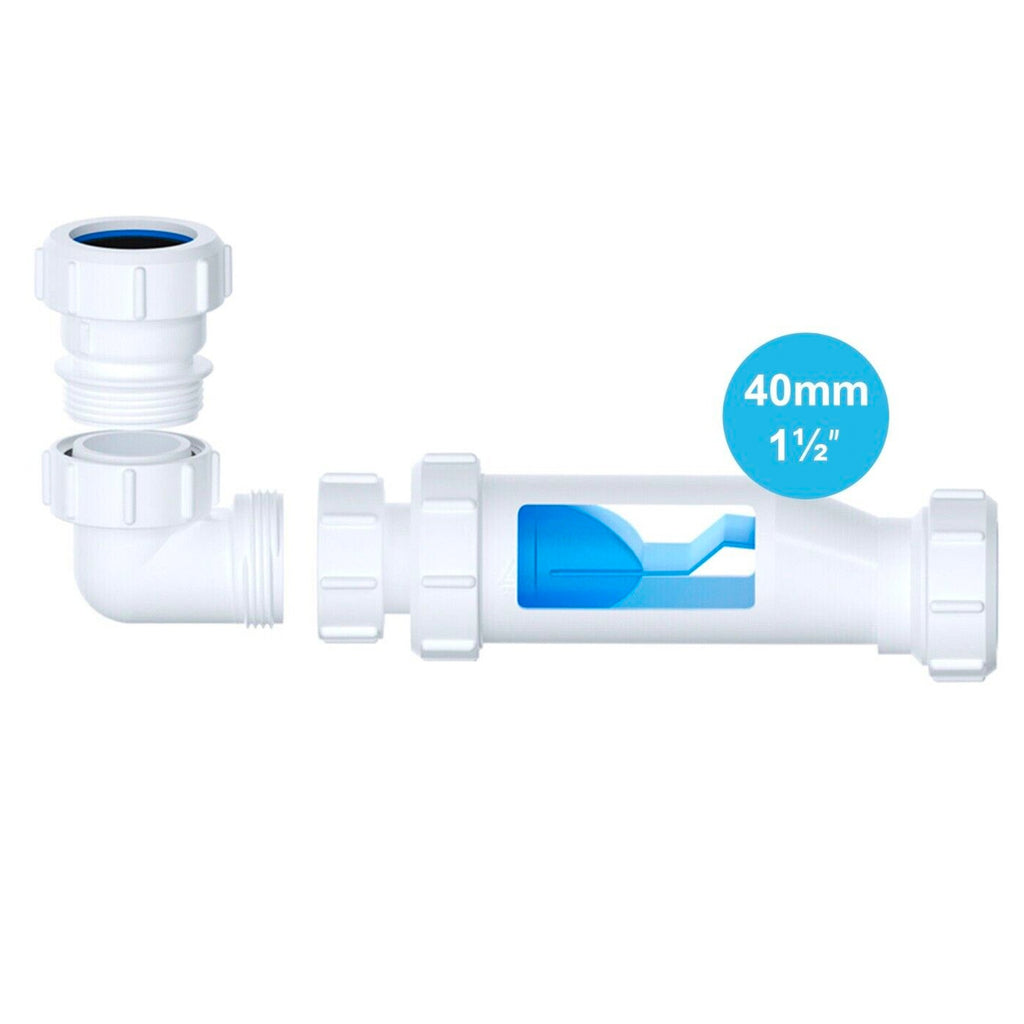 Universal Self-Sealing Waste Valve Trap Kit 40mm - Ideal for Baths, Basins & Sinks