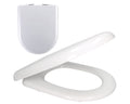 Premier White Soft Close WC Toilet Seat D Shape Top Fix Adjustable Hinges Chrome