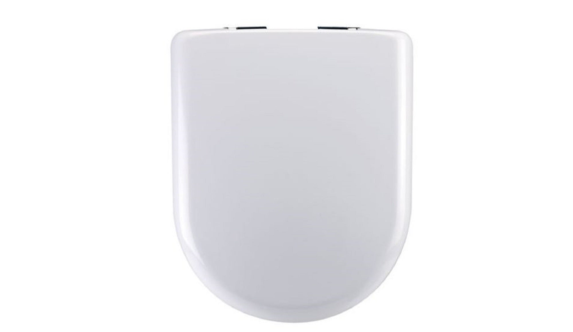 Premier White Soft Close WC Toilet Seat D Shape Top Fix Adjustable Hinges Chrome