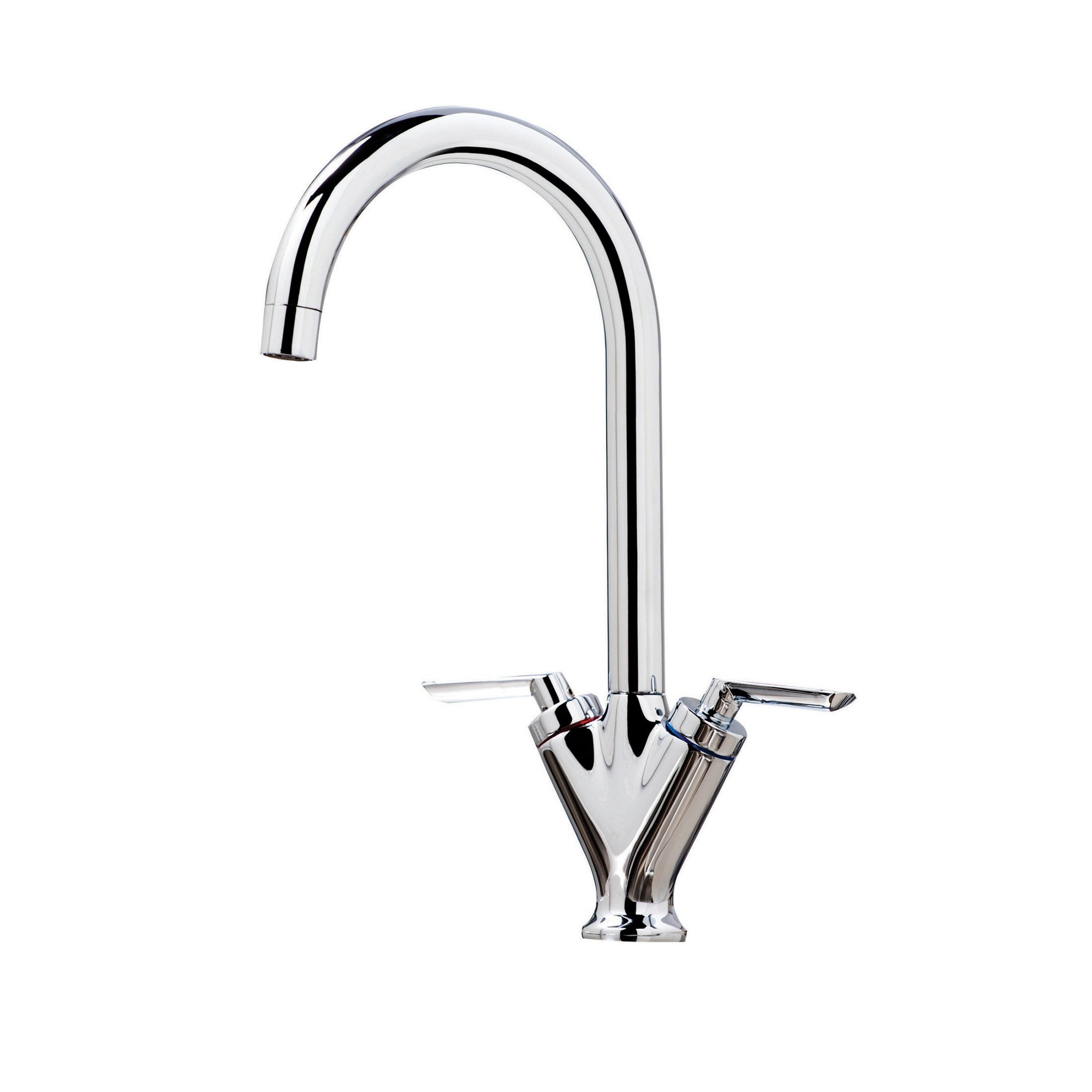 Olicana Kitchen Tap Deck Mounted Chrome Lever Swivel Spout Manual Mixer WRAS