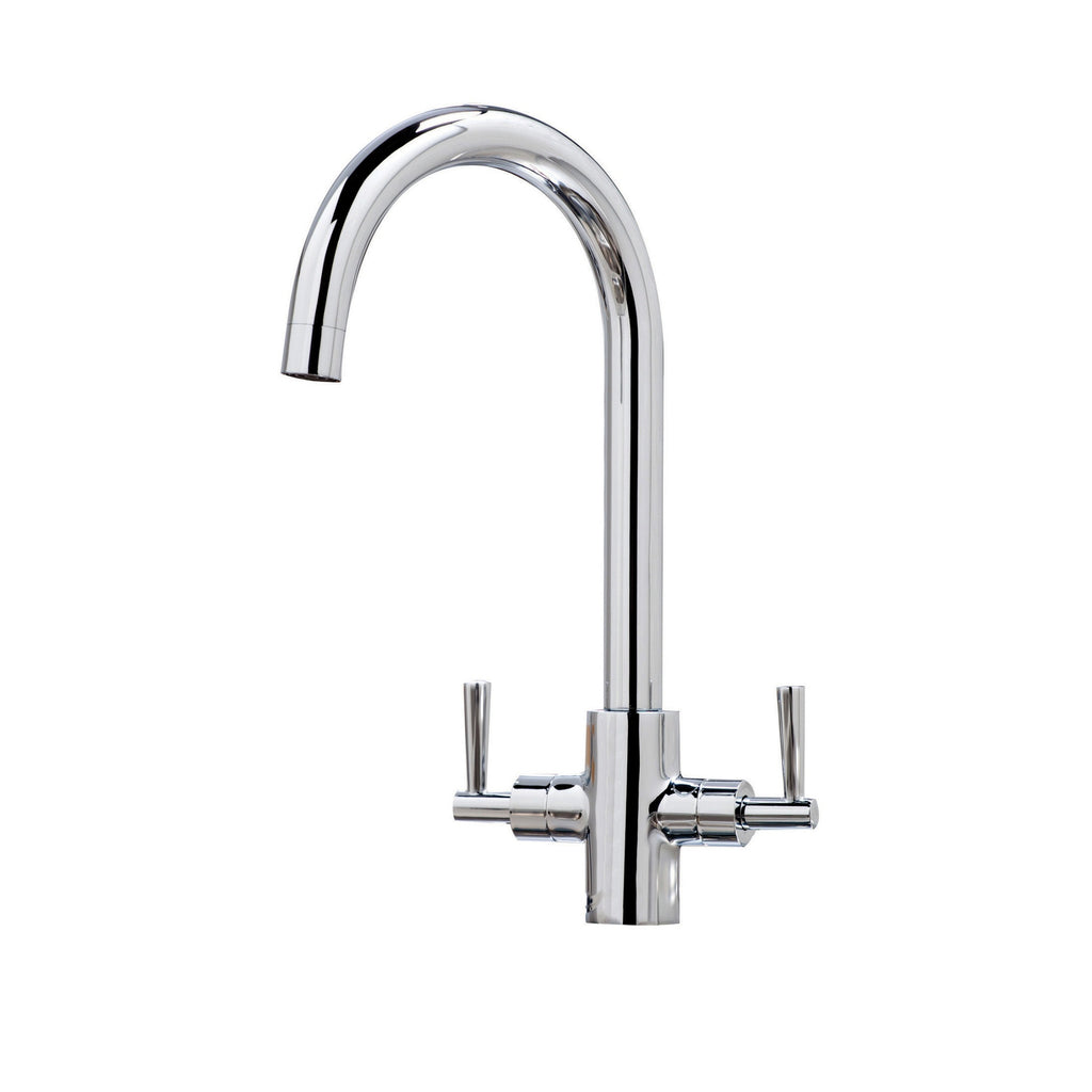 Kingston Kitchen Tap Deck Mounted Chrome Lever Swivel Spout Manual Mixer