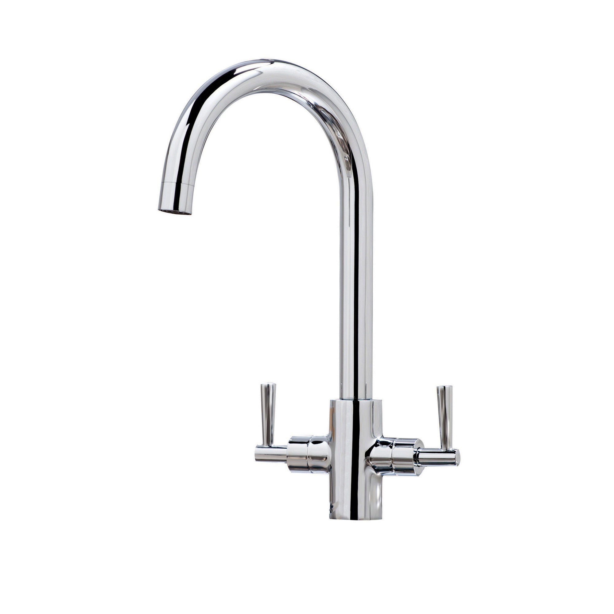 Kingston Kitchen Tap Deck Mounted Chrome Lever Swivel Spout Manual Mixer