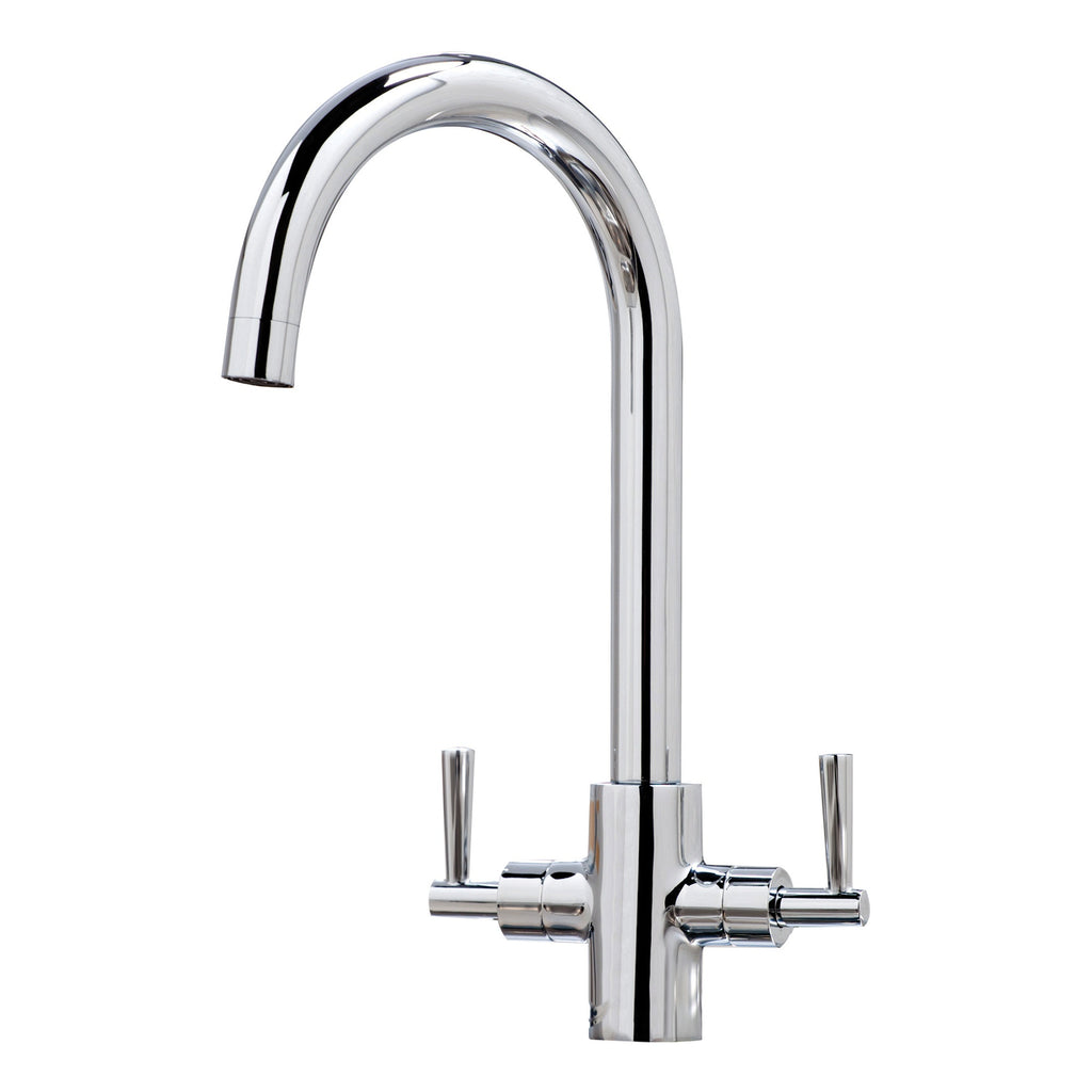 Kingston Kitchen Tap Deck Mounted Chrome Lever Swivel Spout Manual Mixer