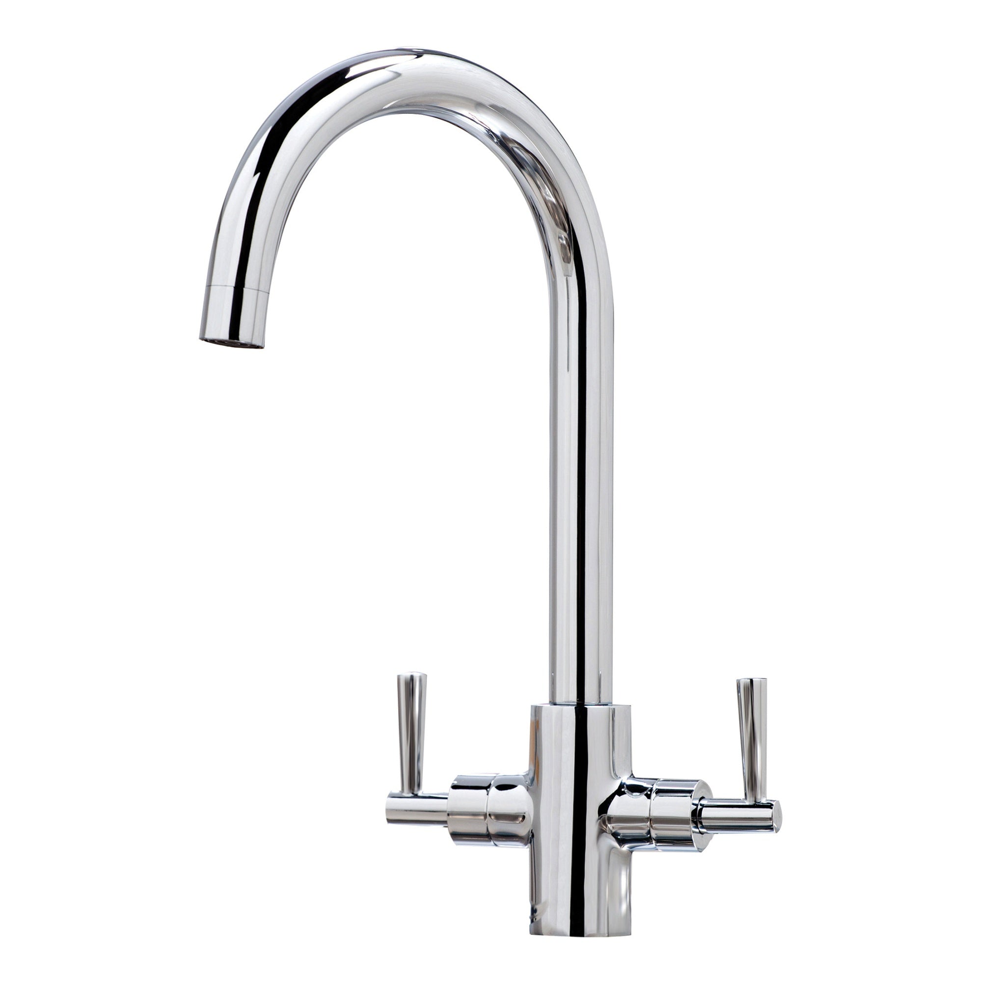 Kingston Kitchen Tap Deck Mounted Chrome Lever Swivel Spout Manual Mixer