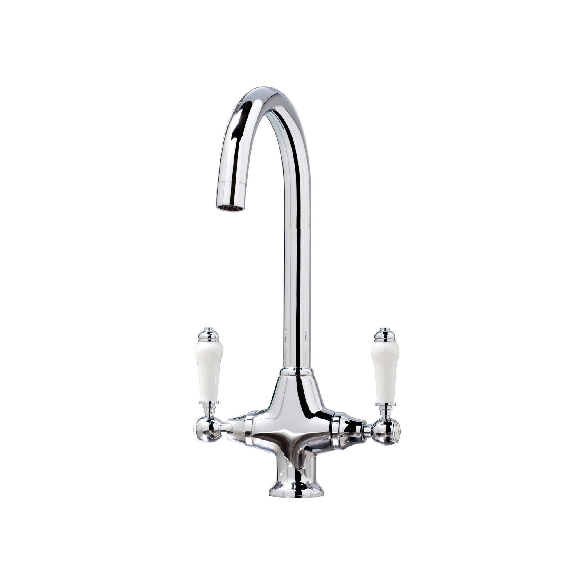 Harrogate Kitchen Tap Deck Mounted Chrome Lever Swivel Spout Manual Mixer